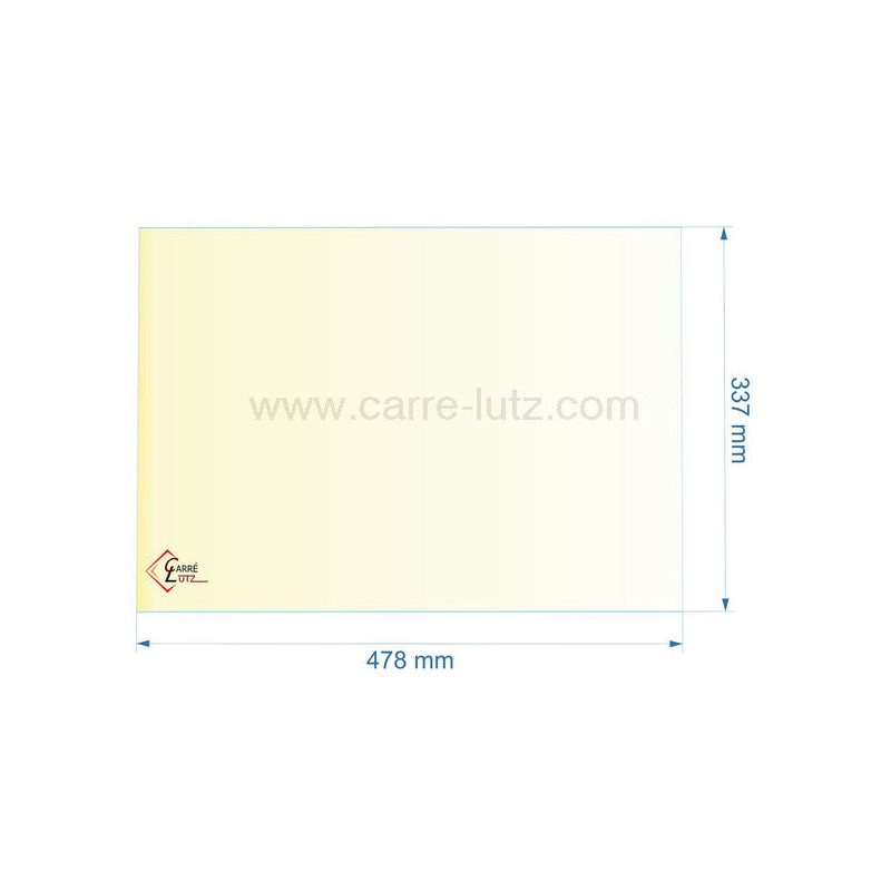 805087 - Vitre réfractaire Vitrocéramique 478x337 mm de poele Panadero Zinc
