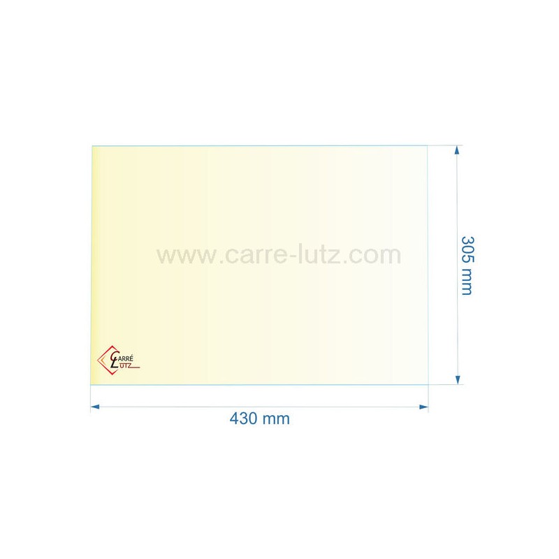 00448  805120 - Vitre réfractaire Vitrocéramique 430x305 mm de poele Panadero Coimbra 68,90 €