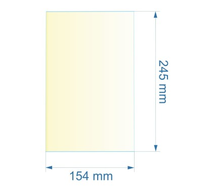 4D170162050 - Vitre réfractaire Vitrocéramique 245x154 mm de poêle à pellets MCZ