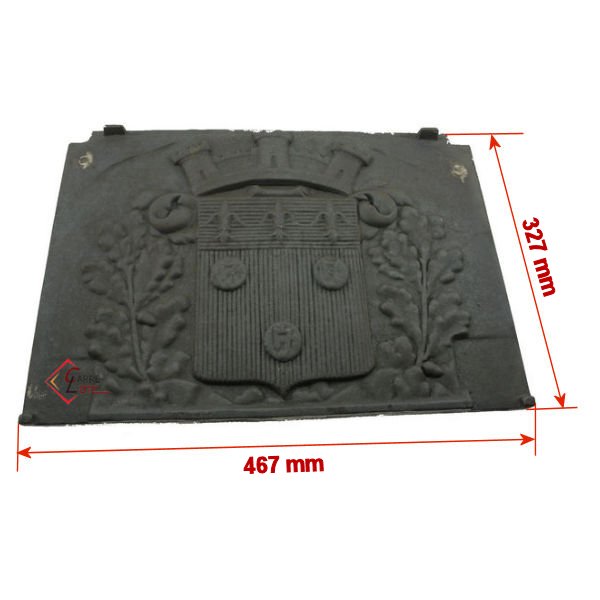 Pièces fonte cheminées Philippe, plaque décor 700 TF47 (dim :46cm