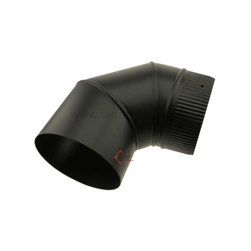 Coude lisse 90° émaillé noir mat diamètre 180 mm Coude lisse 90° émaillé noir mat diamètre 180 mm