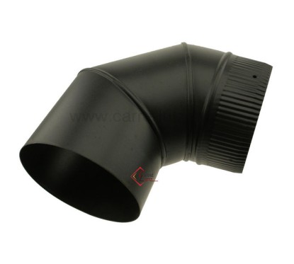 Coude lisse 90° émaillé noir mat diamètre 180 mm  
