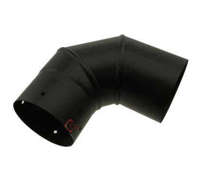 Coude 90° émaillé noir mat diamètre 111 mm