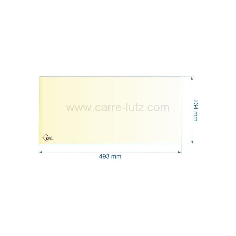 00458  P0050782 - Vitre réfractaire Vitrocéramique 493x234 mm non sérigraphiée Deville 71,00 €