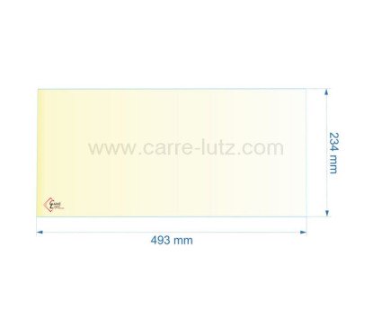 00458  P0050782 - Vitre réfractaire Vitrocéramique 493x234 mm non sérigraphiée Deville 71,00 €