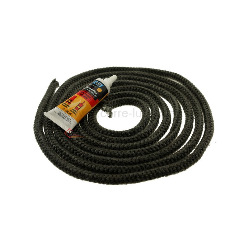 70510042  Joint fibre de verre tressée diamètre 8 mm environ 3,2mt avec colle 8,70 €