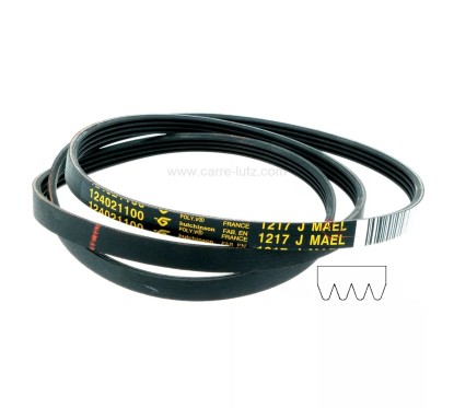 726115  1217 J4 - Courroie plate de lave linge A Martin Zanussi 1240211001 4,80 €