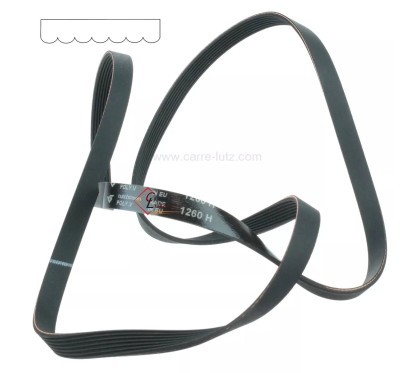 726216 1260 H7 - Courroie plate de lave linge Fagor Brandt Vedette 52x0053 7,40 €