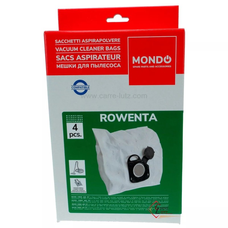 8026212 ZR00520 - Sacs d'aspirateur microfibre par 4 Rowenta 7,90 € 8026212 ZR00520 - Sacs d'aspirateur microfibre par 4 Rowenta 7,90 €
