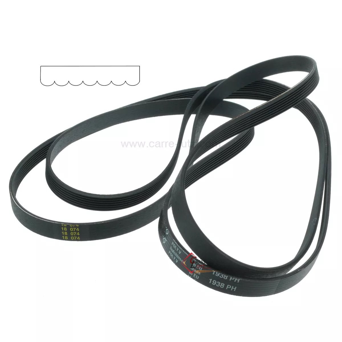 726088  1938 H7 - Courroie plate de sèche linge A.Martin Faure Zanussi 50205820009 Thomson Vedette Whirlpool  5,10 €