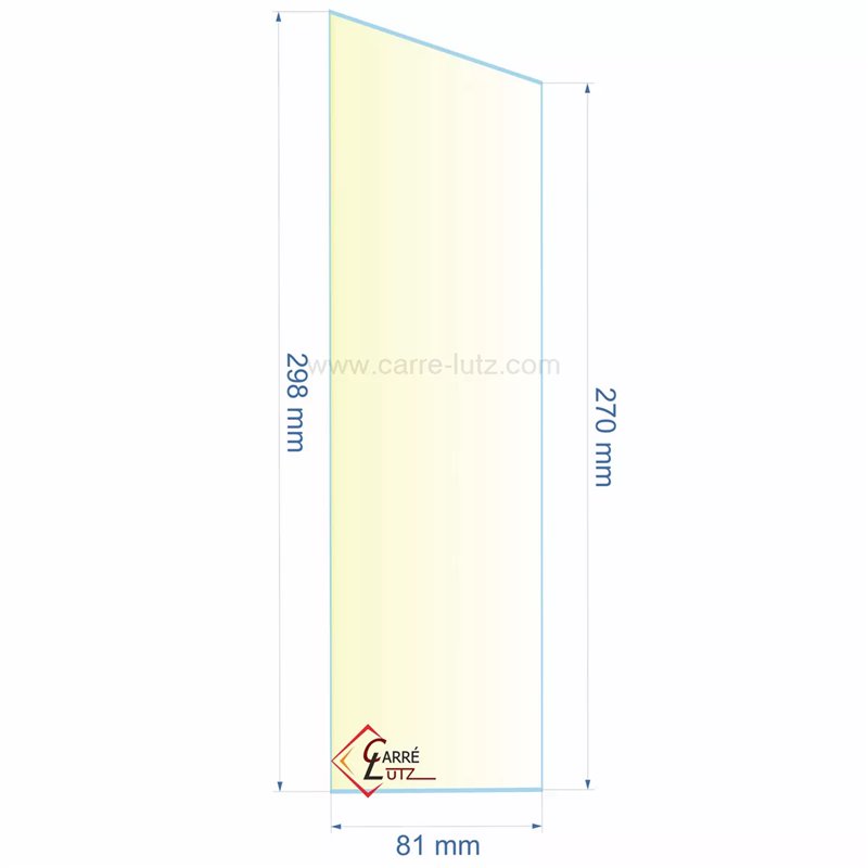 0081X270X298  Verre réfractaire 81x270x298 mm Efel Surdiac 13,30 €