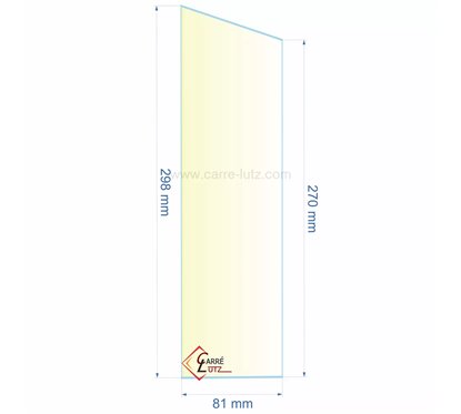 0081X270X298  Verre réfractaire 81x270x298 mm Efel Surdiac 13,30 €