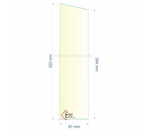 Verre réfractaire 81x304x322 mm Efel Surdiac