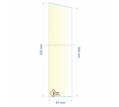 0081X304X322  Verre réfractaire 81x304x322 mm Efel Surdiac 14,40 €