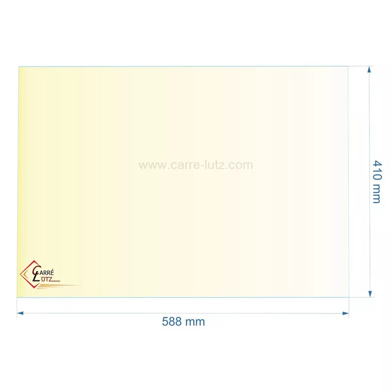 Vitre réfractaire Vitrocéramique 588x410 mm non sérigraphié 017427 Godin