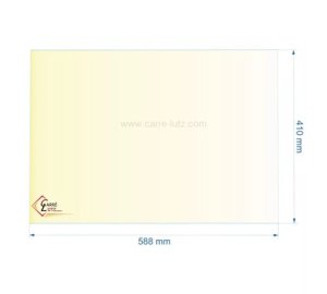 Vitre réfractaire Vitrocéramique 588x410 mm non sérigraphié 017427 Godin