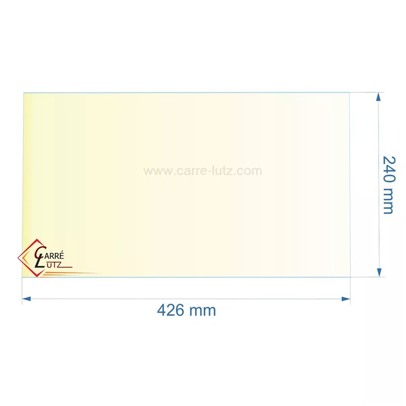 Vitre réfractaire Vitrocéramique 426x240mm Deville AK1 AK2