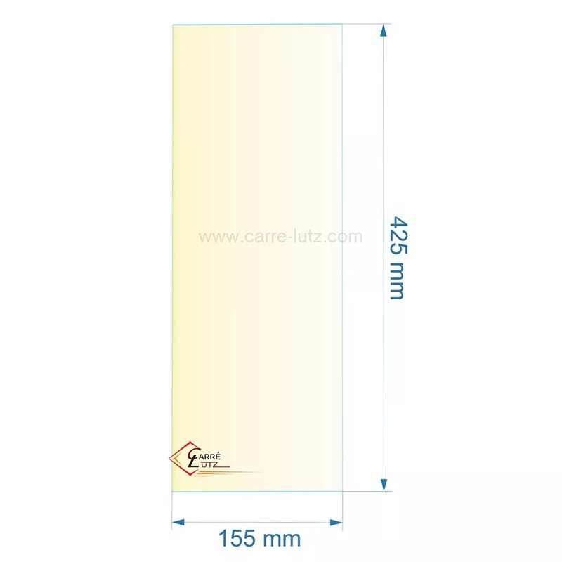 verre réfractaire Vitrocéramique 425x155mm Godin