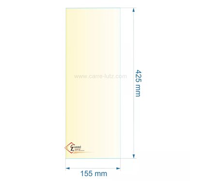 verre réfractaire Vitrocéramique 425x155mm Godin