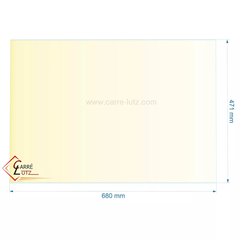 00464  verre réfractaire Vitrocéramique 680x471 xmm non sérigraphiée 017428 Godin 172,80 €