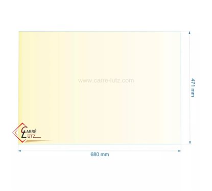 00464  verre réfractaire Vitrocéramique 680x471 xmm non sérigraphiée 017428 Godin 172,80 €