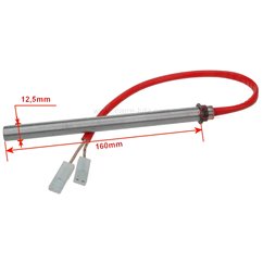 703902  41450905000 - Résistance 350W Diamètre 12.5 mm Longueur 160 mm de poêle à pellet MCZ 895700660 895713100 Palazzetti  ...