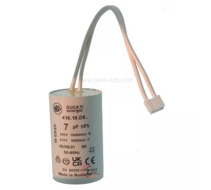 23090216  Condensateur permanent 7 µf 450V à fil 8,90 €