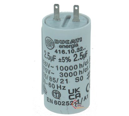 Condensateur permanent  2,5 µf  450V faston 2,8mm
pour moteur de volet roulant