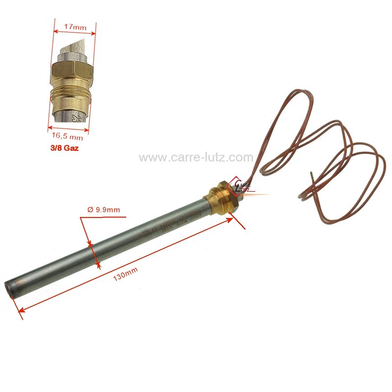 703915  Résistance 270W 9,9 mm longueur 130 mm de poêle à pellet 30,80 €