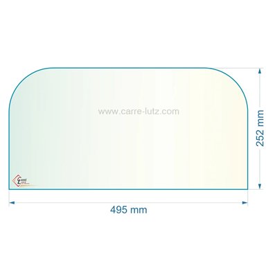 00468  Vitre réfractaire Vitrocéramique 495x252/170 arrondi Deville Dovre 93,90 €