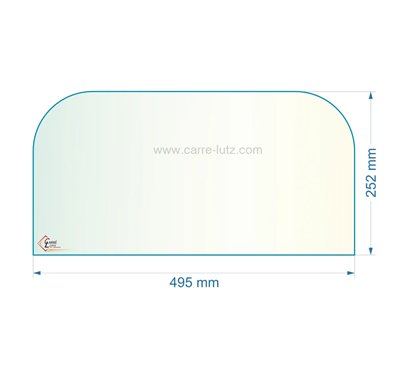 00468  Vitre réfractaire Vitrocéramique 495x252/170 arrondi Deville Dovre 93,90 €