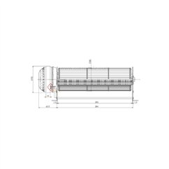 Ventilateur tangentiel trial 8AR28C-004 moteur à gauche 1 vitesse 44 W