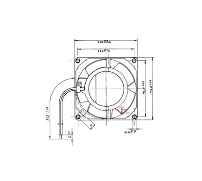 Ventilateur 80x80x38 structure et helice en metal
