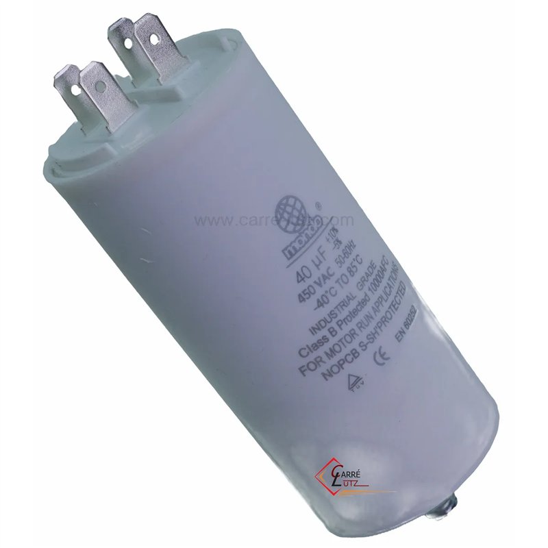 730010  40 mf 450v - Condensateur permanent  12,00 €