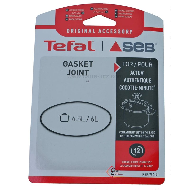 Joint d'autocuiseur alu et inox 4,5 / 6 litres Seb 