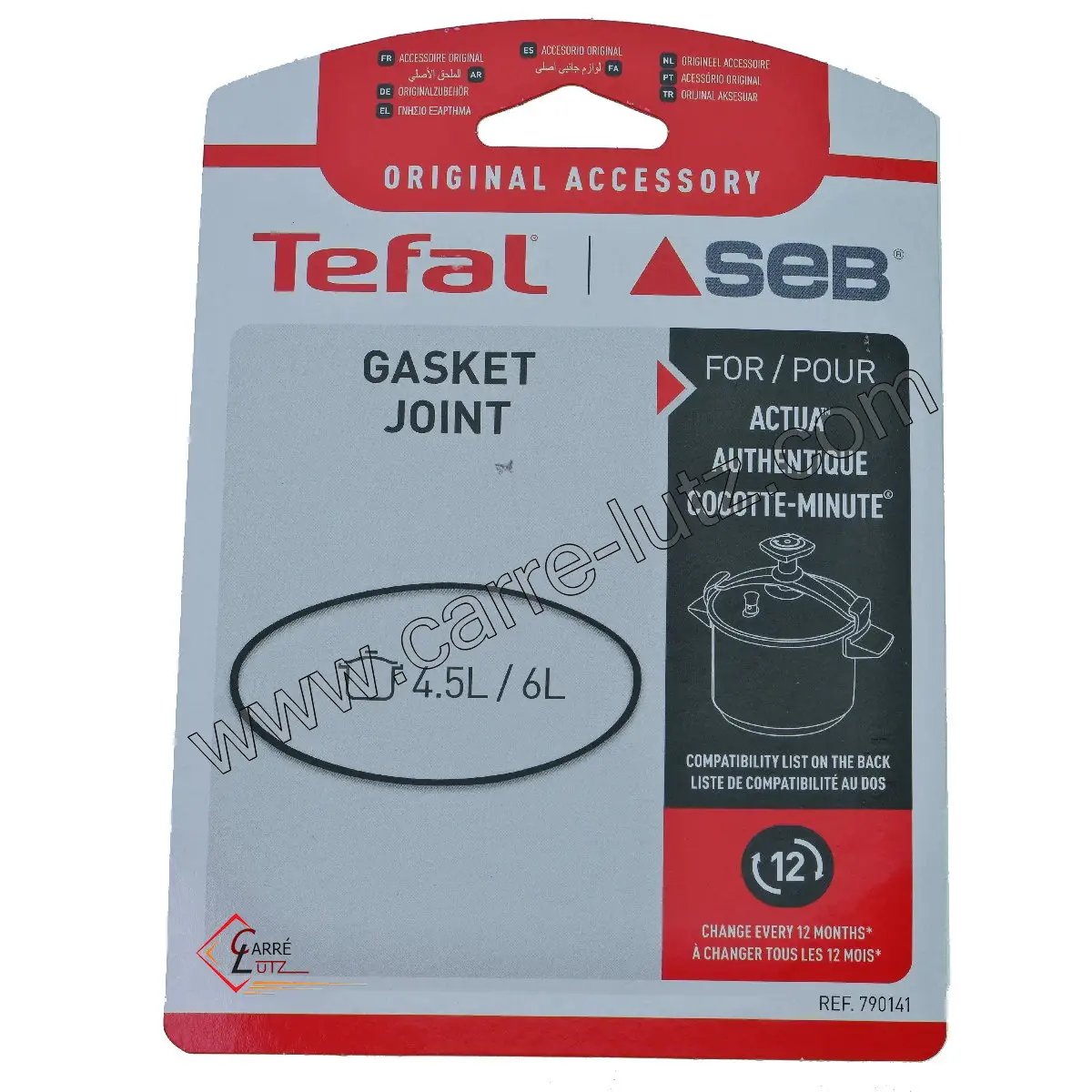 SEB0141  Joint d'autocuiseur alu et inox 4,5 / 6 litres Seb  17,60 €