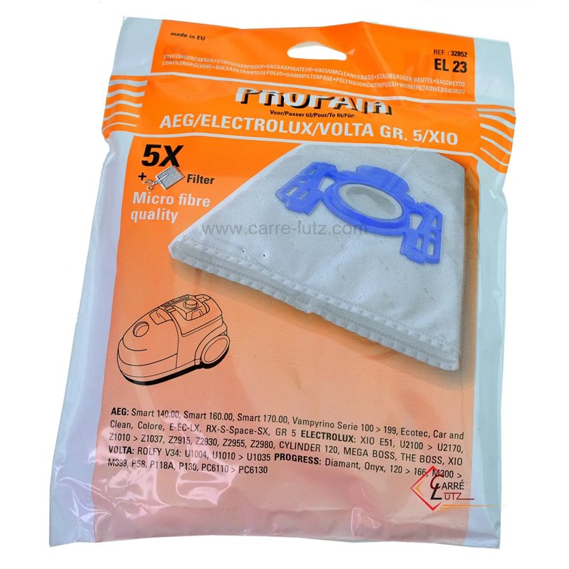 802320  Sacs d'aspirateur par 5 AEG Vampyrino 6,90 €