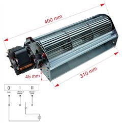 23190028  Ventilateur tangentiel 310mm moteur à Gauche 2 vitesses de poêle à pellets CMG 203,90 €