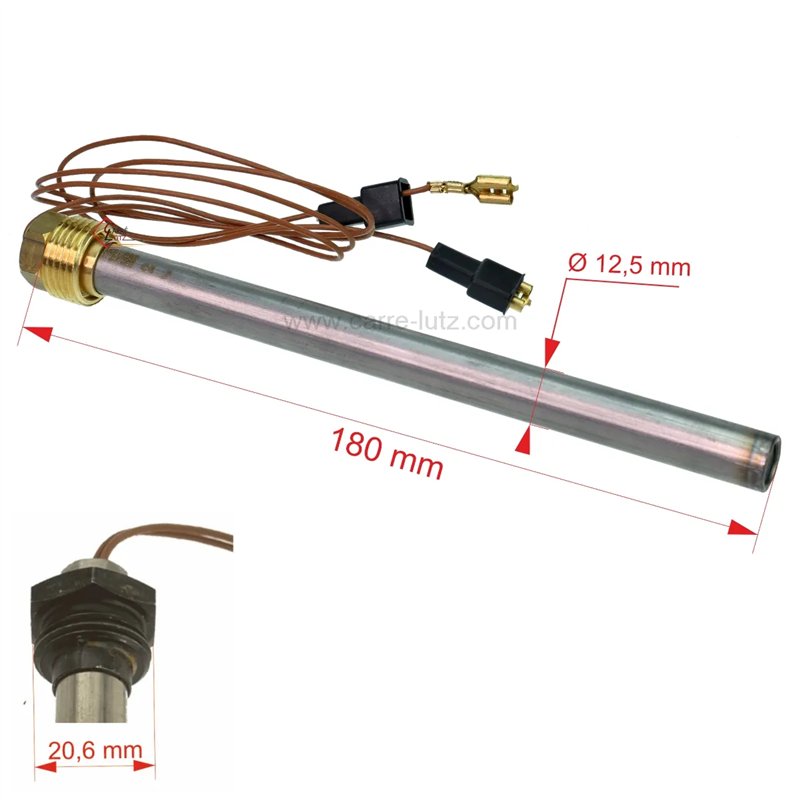 Résistance 350W 12,5 mm longueur 180 mm de poêle à pellet