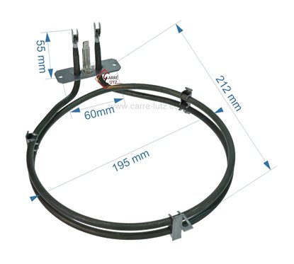 203183  C00138834 - Résistance circulaire 1600W de four à chaleur tournante Ariston Indesit Scholtes﻿ 13,20 €