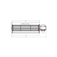 Ventilateur tangentiel 300 mm moteur à droite 1 vitesse