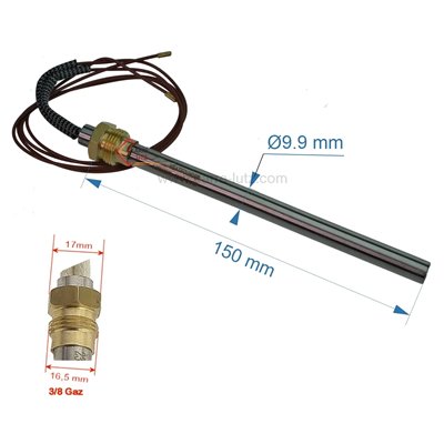 703918 Résistance 280W 9,9 mm longueur 150 mm de poêle à pellet 25,65 €