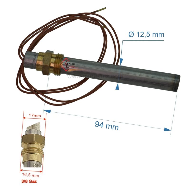 Résistance 250W 12,5 mm longueur 94 mm de poêle à pellet Ravelli
