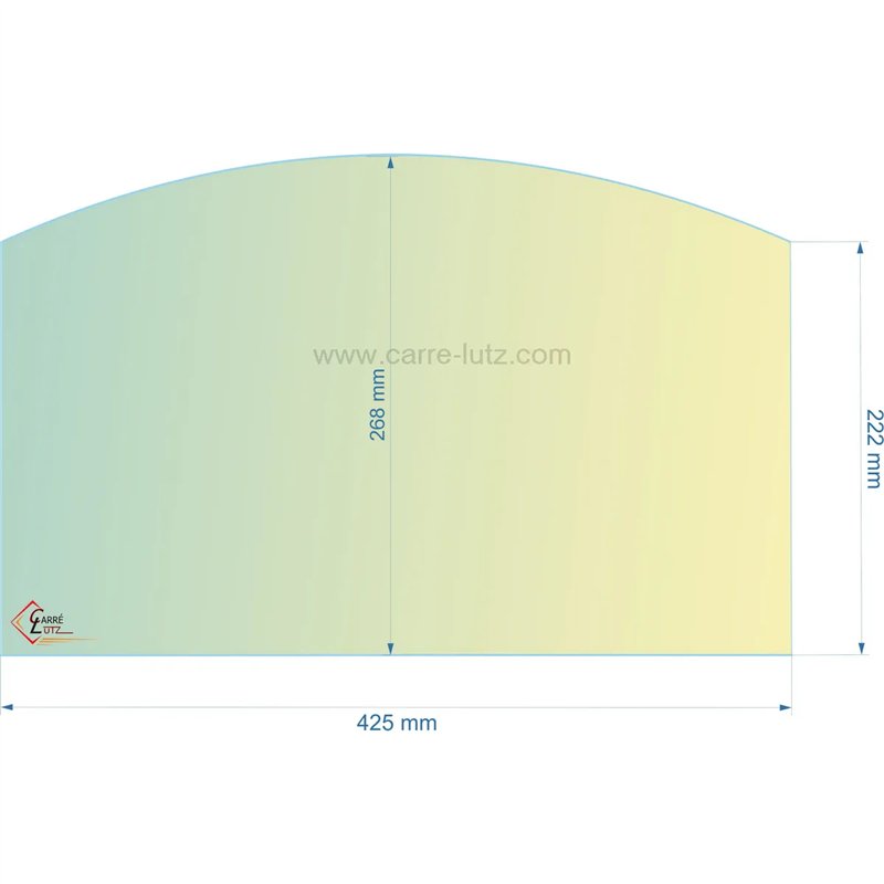 Vitre réfractaire Vitrocéramique 425x222x268 Efel