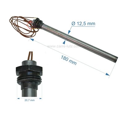 703992  Résistance 350W 12,5 mm longueur 180 mm de poêle à pellet 44,60 €