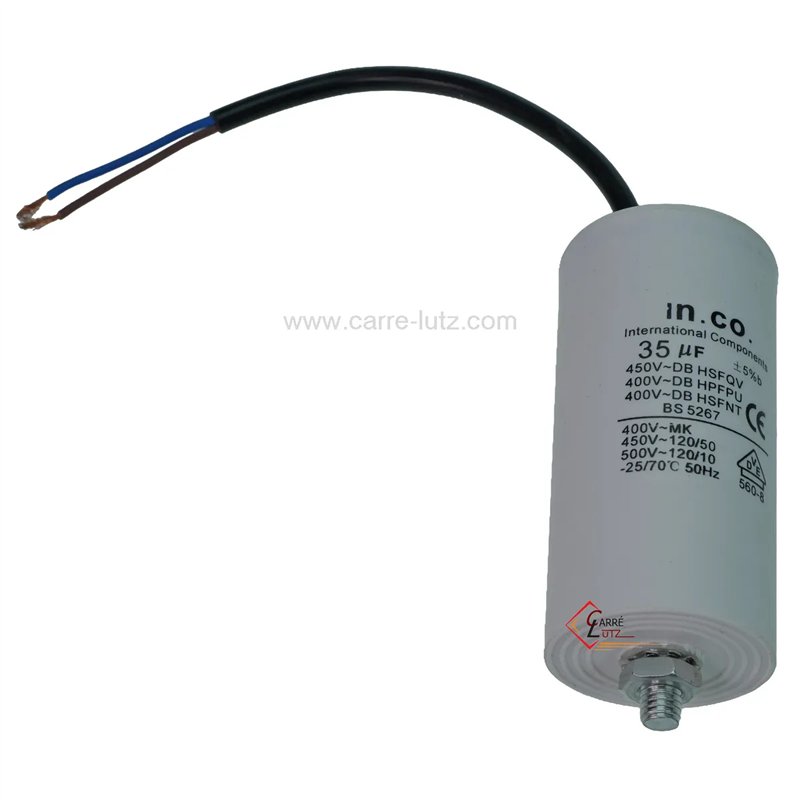 230049  Condensateur Permanent à fils 35 MF 450V 11,40 €
