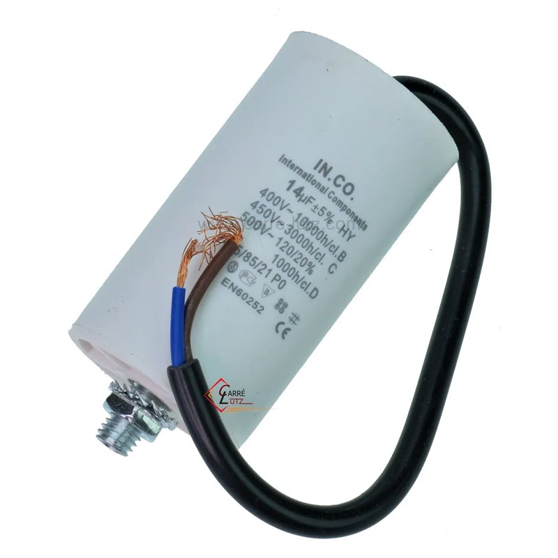 230042 Condensateur permanent à fils 14 MF 450V 4,40 € 230042 Condensateur permanent à fils 14 MF 450V 4,40 €