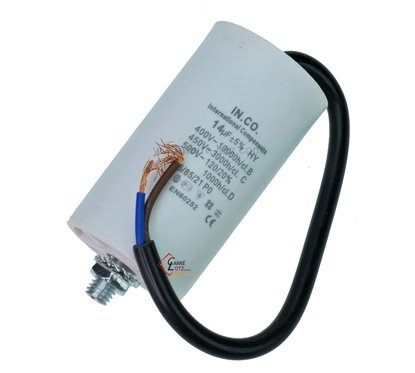 230042  Condensateur permanent à fils 14 MF 450V 4,40 €