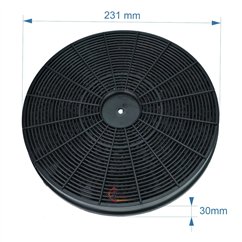 701055  Filtre charbon actif 230mm EFF54 ou F233 ou FAC509 de hotte 8,00 €