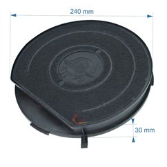 701079  Filtre de hotte anti odeurs au charbon actif Type 28 diamètre 240 mm 8,20 €